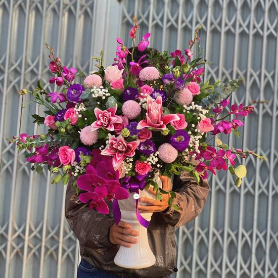 Bình hoa lan hồ điệp, ly kép - BI89