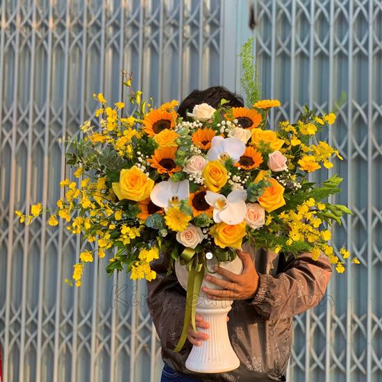 Bình hoa hướng dương, lan vũ nữ - BI90