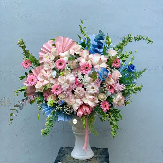 Bình hoa tiểu tú cầu, hồng đại hỷ - BI93