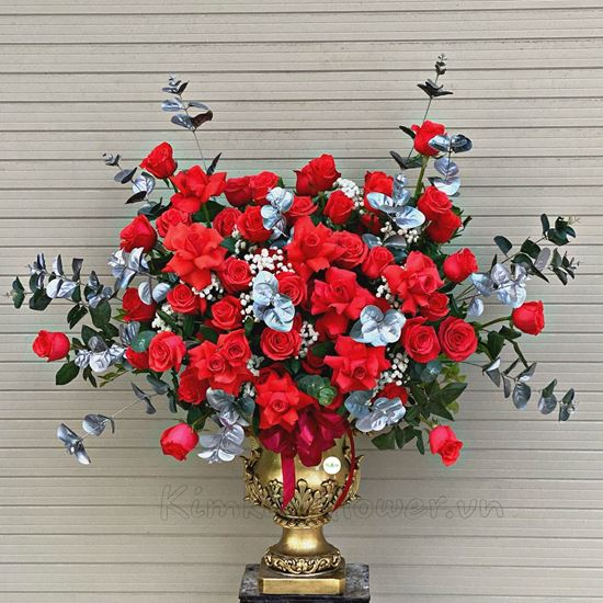 Bình hoa đỏ cam - BI102