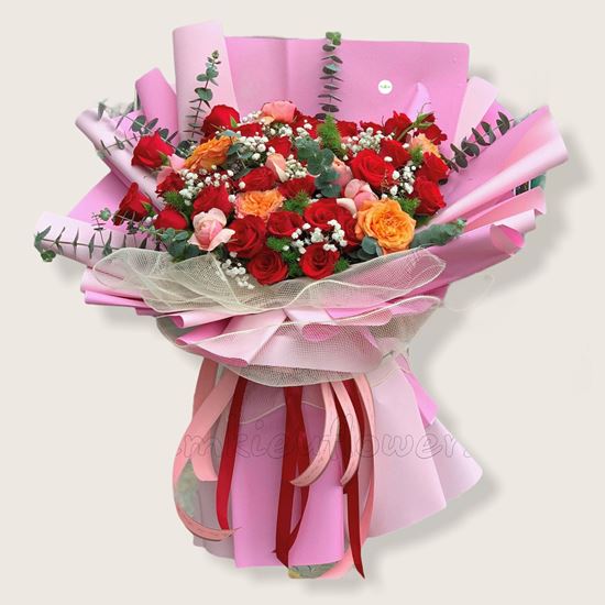 Bó hoa hồng juliet, hồng đỏ - HB157