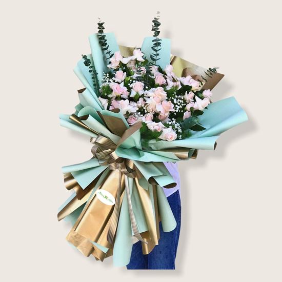 Bó hoa hồng kem-HB38