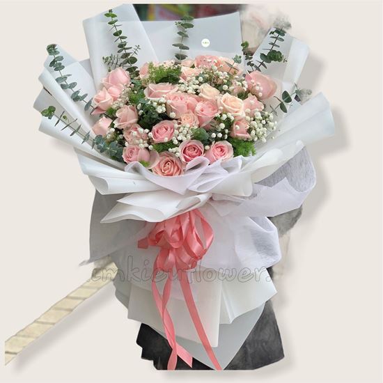 Bó hoa hồng kem -HB128