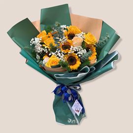 Bó hoa hướng dương, hoa hồng - HB173