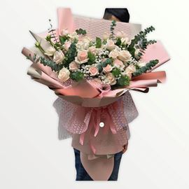 Bó hoa hồng kem - HB201