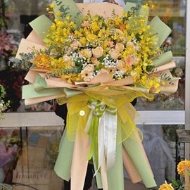 Bó hoa lan vũ nữ, hoa hồng - HB202