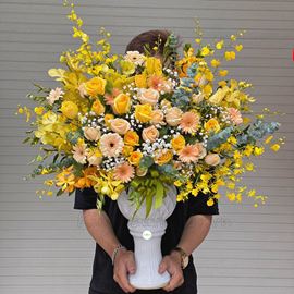 Bình hoa lan vũ nữ, hoa hồng - BI114