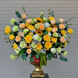 Bình hoa hướng dương, cát tường xanh - BI115