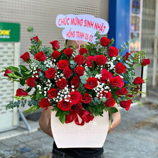 giỏ hoa hồng đỏ - HG243