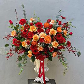 Bình hoa hồng cam spirit, hồng đỏ - BI118