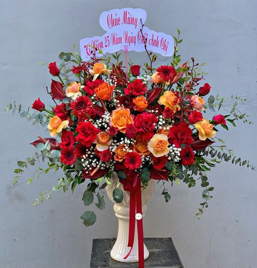 Bình hoa cam spritit, hồng đỏ - BI121