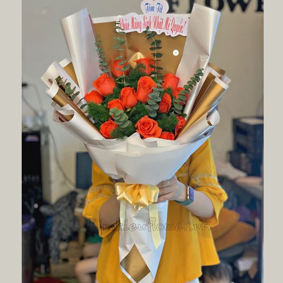 Bó hoa hồng cam ớt - HB232