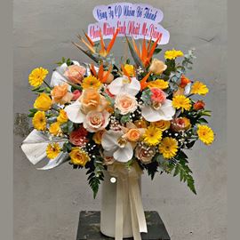 Bình hoa thiên điểu, hoa hồng - BI128