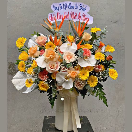 Bình hoa thiên điểu, hoa hồng - BI128