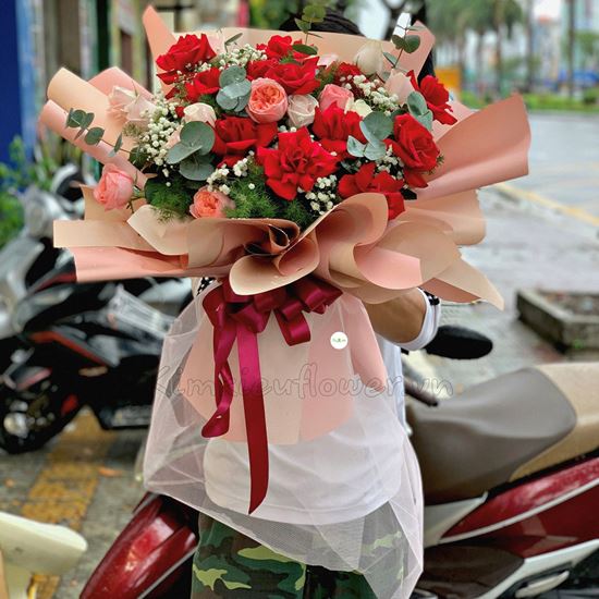 Bó hoa hồng đỏ, hồng london - HB237