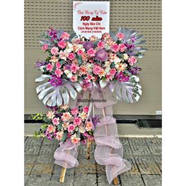 Kệ bảng chữ chúc mừng tone tím mix hồng - KH422