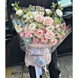 Bó hoa Ohara mix cẩm chướng hồng - HB868