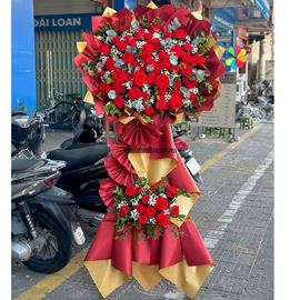 Kệ hoa chúc mừng hồng đỏ - KH426