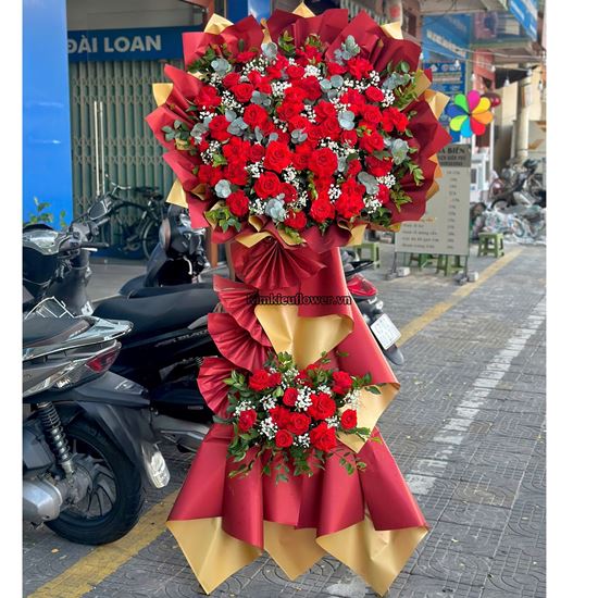 Kệ hoa chúc mừng hồng đỏ - KH426