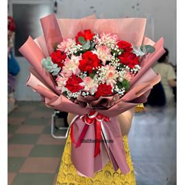 Bó hoa chúc mừng đỏ, hồng - HB872