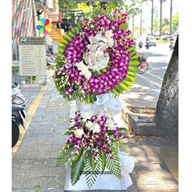 Vòng hoa chia buồn lan tím - KV293