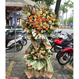 Kệ hoa chúc mừng tone cam - KH434