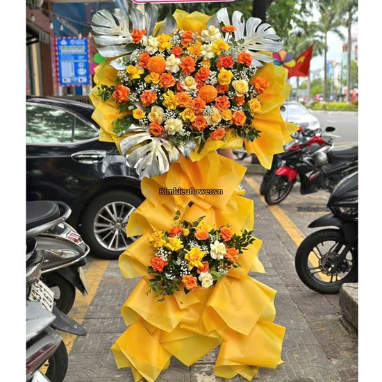 Kệ chúc mừng tone vàng cam - KH435