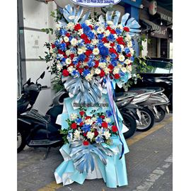 Kệ chúc mừng tone xanh dương mix đỏ trắng - KH436