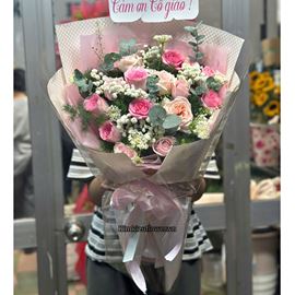 Bó hoa chúc mừng tone hồng - HB897
