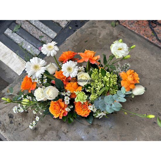 Đĩa hoa tone trắng cam - ĐH44