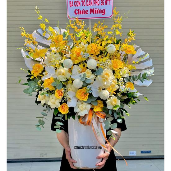 Bình hoa tone vàng mix victo vàng - BI346