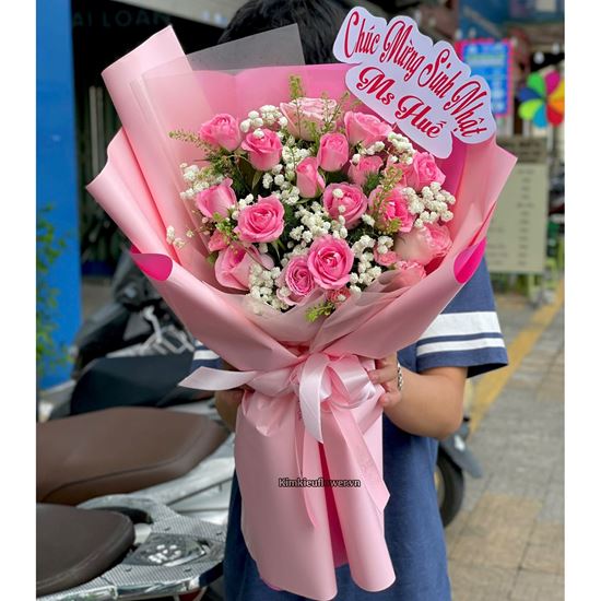 Bó hoa chúc mừng tone hồng - HB952
