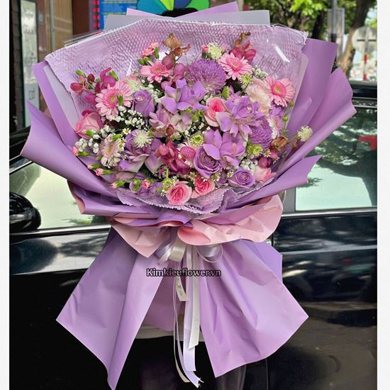 Bó hoa chúc mừng tone tím - HB959