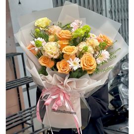 Bó hoa chúc mừng tone vàng - HB975