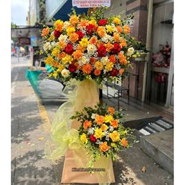 Kệ hoa chúc mừng hoa hồng mix lan vũ nữ - KH463