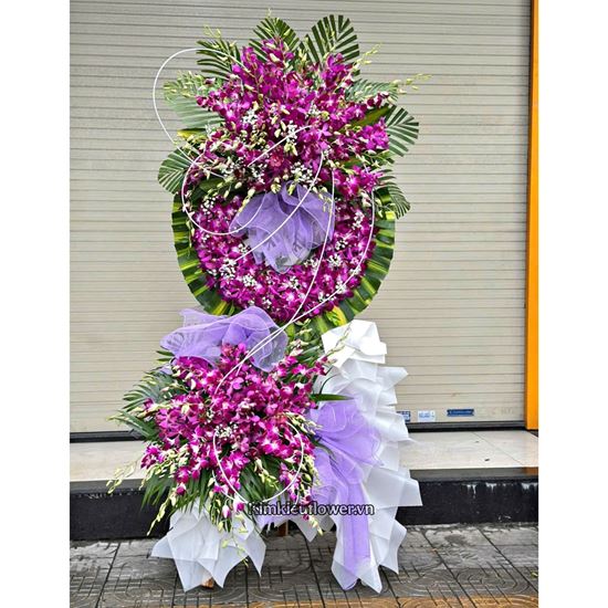 Vòng hoa chia buồn lan tím - KV330