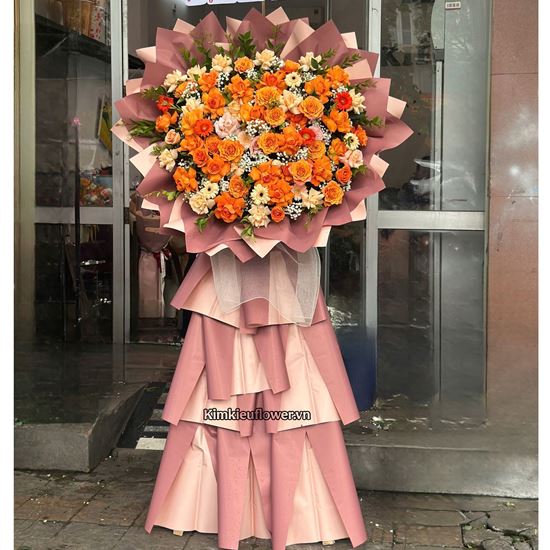 Kệ hoa chúc mừng tone cam - KH475