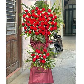 Kệ hoa chúc mừng tone đỏ - KH480