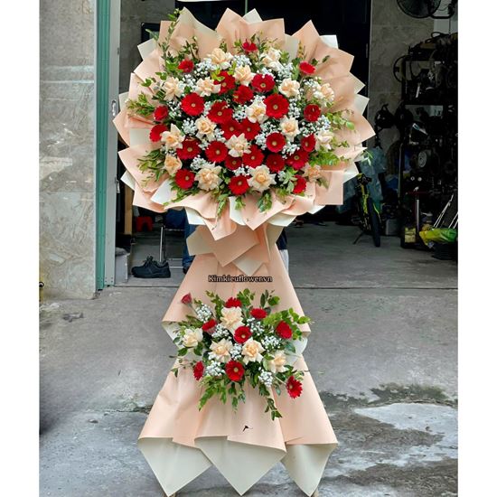 Kệ hoa chúc mừng đỏ vàng - KH486