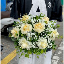 Đĩa hoa chúc mừng hồng victo vàng - ĐH48