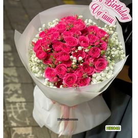 Bó hoa chúc mừng hồng chùm sophia mix baby - HB1062