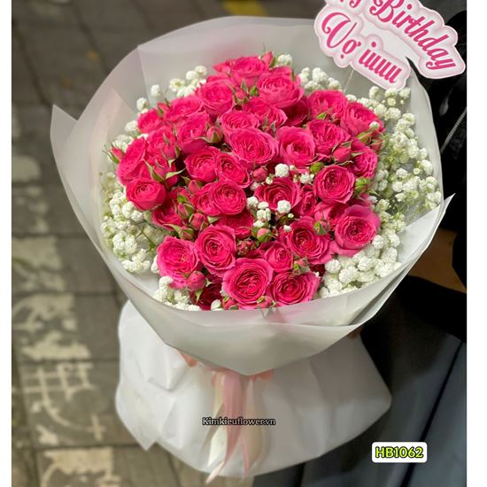 Bó hoa chúc mừng hồng chùm sophia mix baby - HB1062