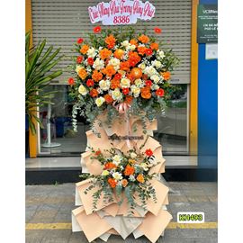 Kệ hoa chúc mừng tone vàng cam - KH493