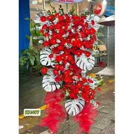Kệ hoa chúc mừng tone đỏ - KH497