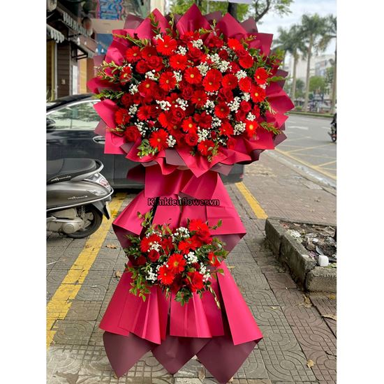 Picture of Kệ hoa chúc mừng tone đỏ - KH498