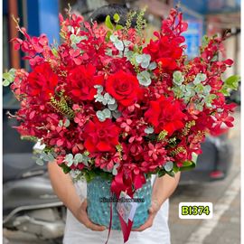 Picture of Bình hoa chúc mừng tone đỏ - BI374