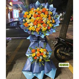 Picture of Kệ hoa chúc mừng tone vàng cam - KH503