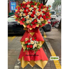 Picture of Kệ hoa chúc mừng tone đỏ vàng - KH504