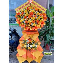Picture of Kệ hoa chúc mừng tone vàng cam mix hướng dương - KH510