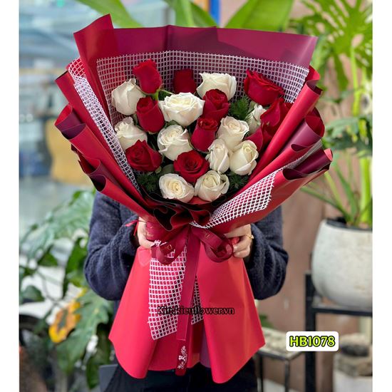 Picture of Bó hoa chúc mừng hồng trắng mix hồng đỏ - HB1078